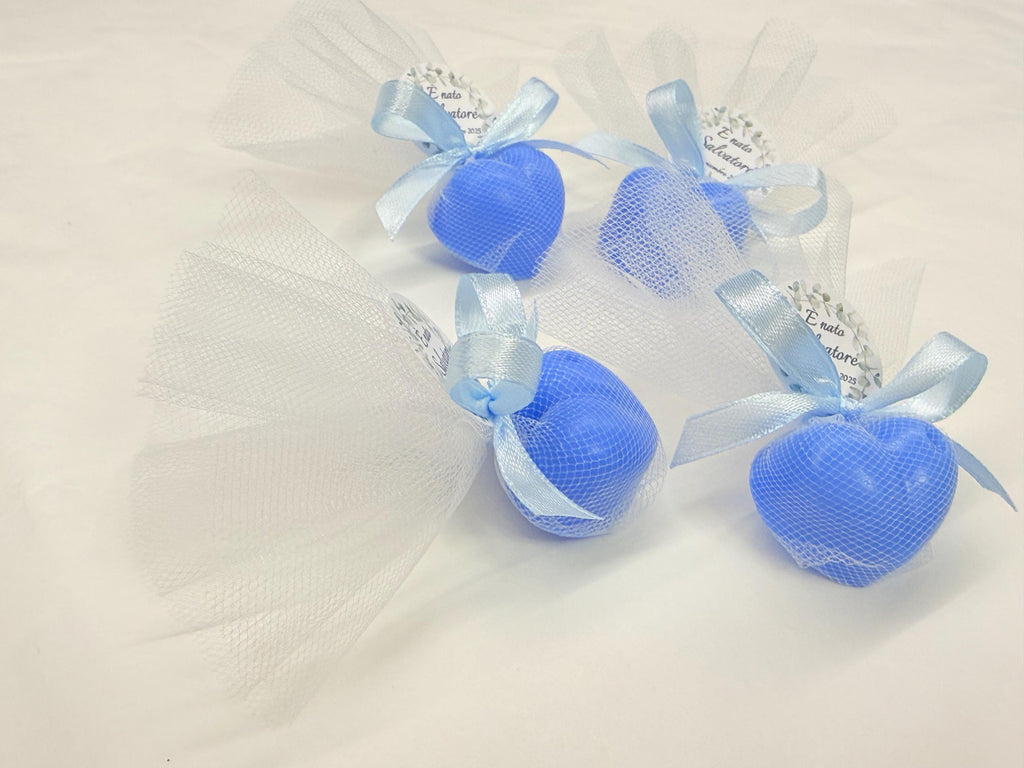 SAPONE "CUORICINO" con tulle e tag personalizzato