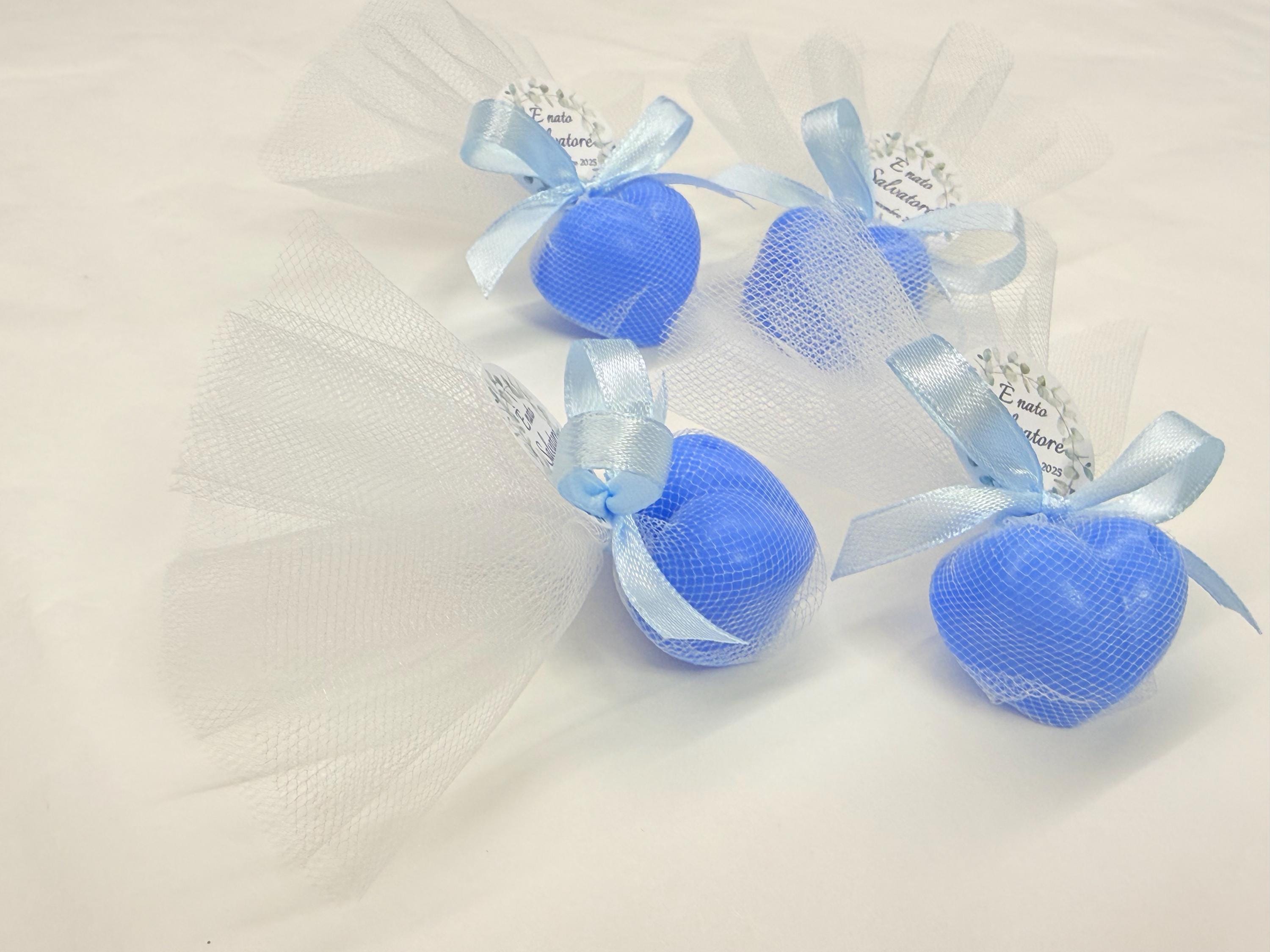 SAPONE "CUORICINO" con tulle e tag personalizzato