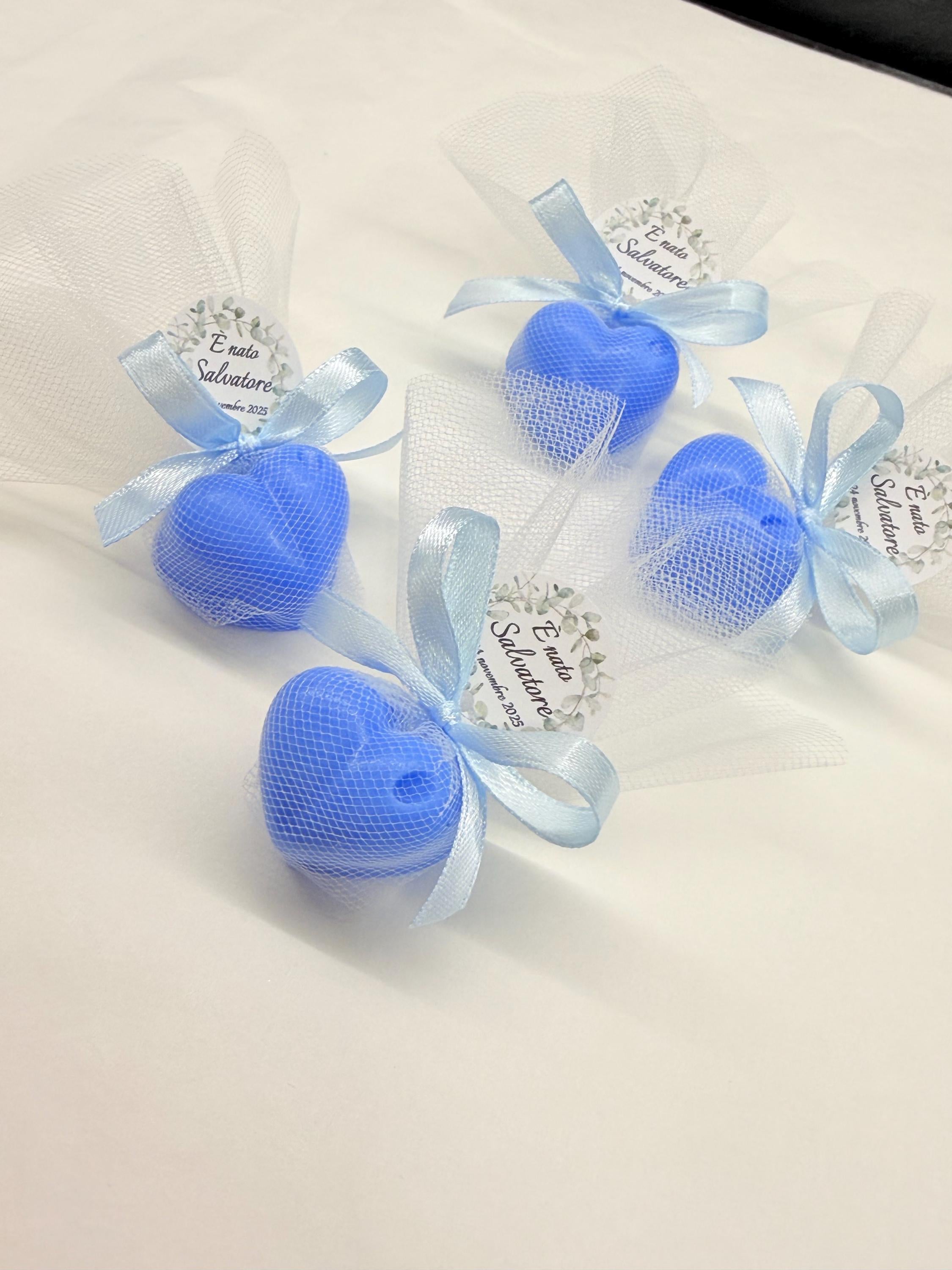 SAPONE "CUORICINO" con tulle e tag personalizzato