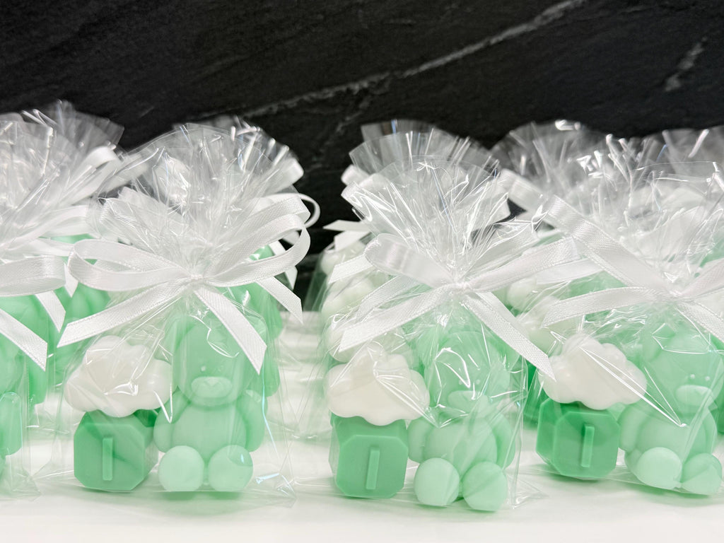 SAPONE "ORSETTO + LETTERA + NUVOLETTA" con Sacchetto Trasparente e Tag Personalizzato