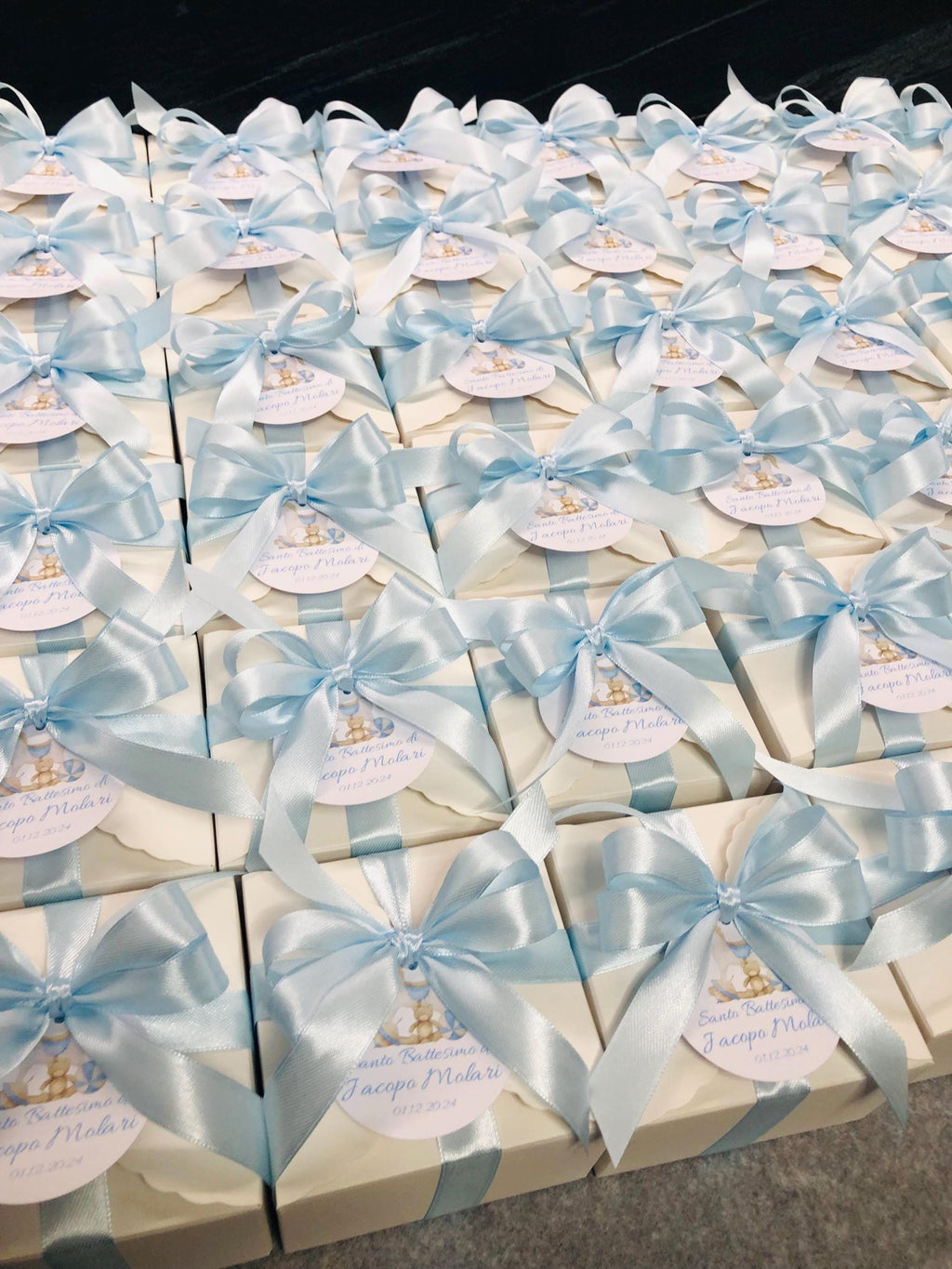 CANDELA "LEONCINO" INODORE con scatola, confetti e Tag Personalizzato
