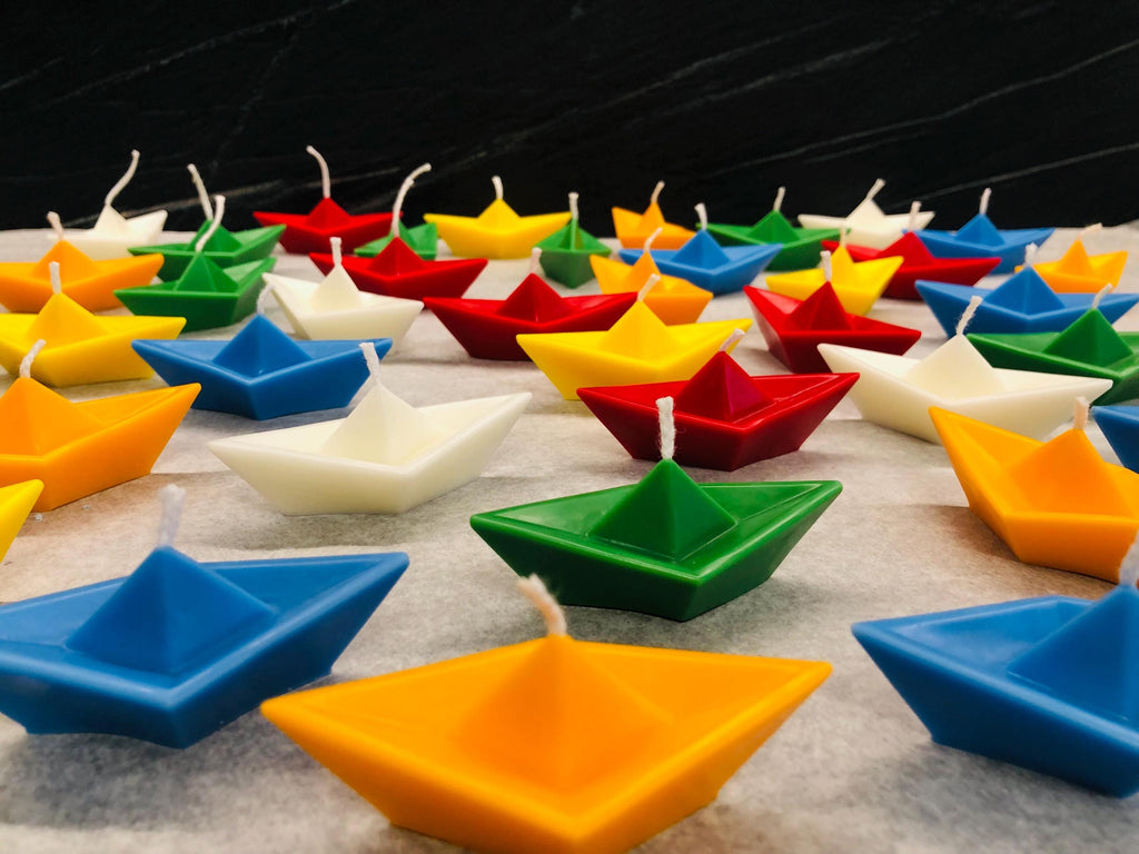 SCENTED BOAT CANDLE/christening favors/birth/baby shower/children's birthday/communion/confirmation/wedding/soy wax/handmade