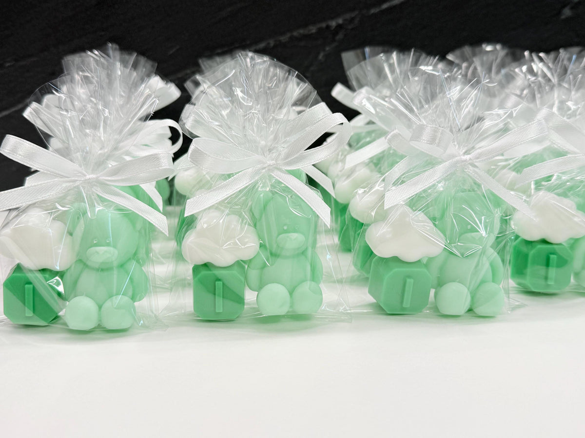 SAPONE "ORSETTO + LETTERA + NUVOLETTA" con Sacchetto Trasparente e Tag Personalizzato