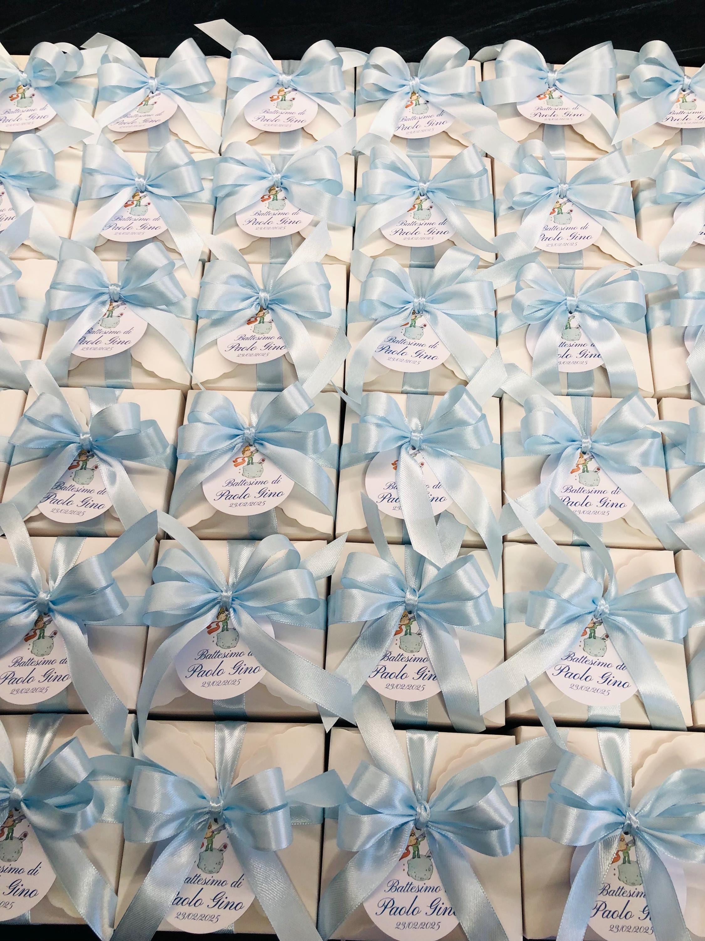 CANDELA "GIRAFFA" PROFUMATA con scatola, confetti e tag personalizzato