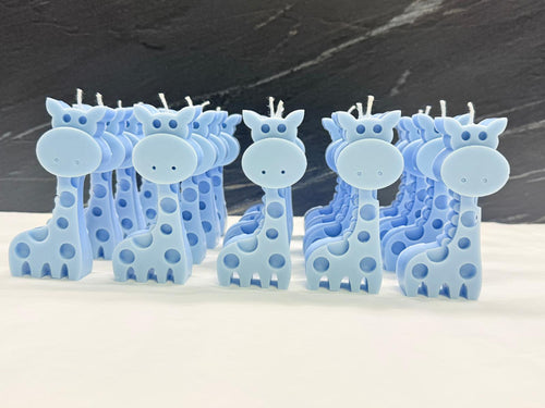 Candela giraffa inodore in cera di soia personalizzata senza confezione – bomboniera safari per battesimo