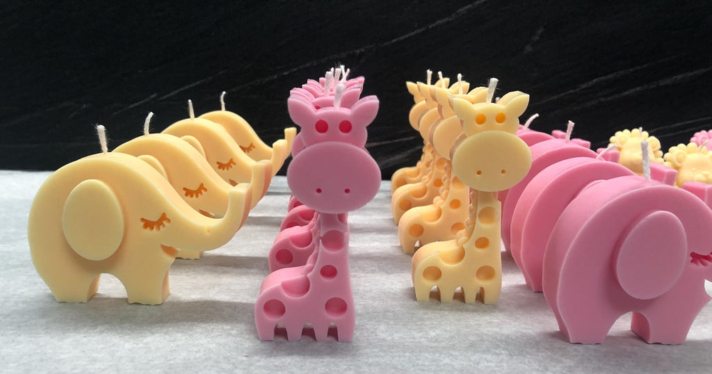ODORLESS GIRAFFE CANDLE personalized/christening favors/baby shower/birth/communion/confirmation/Safari/children's birthday