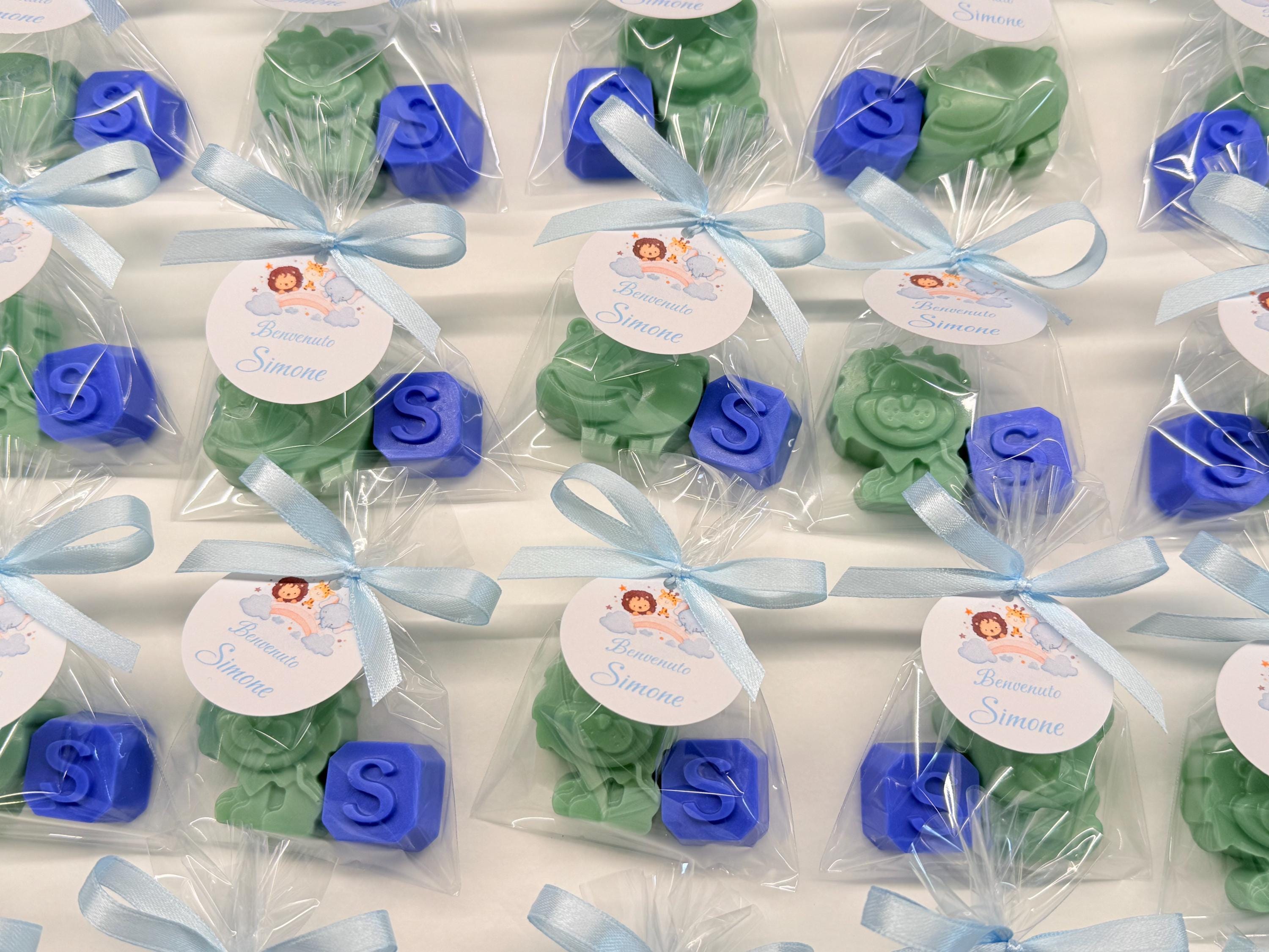 SAVON "PETITS ANIMAUX + LETTRE" avec sachet transparent et étiquette personnalisée