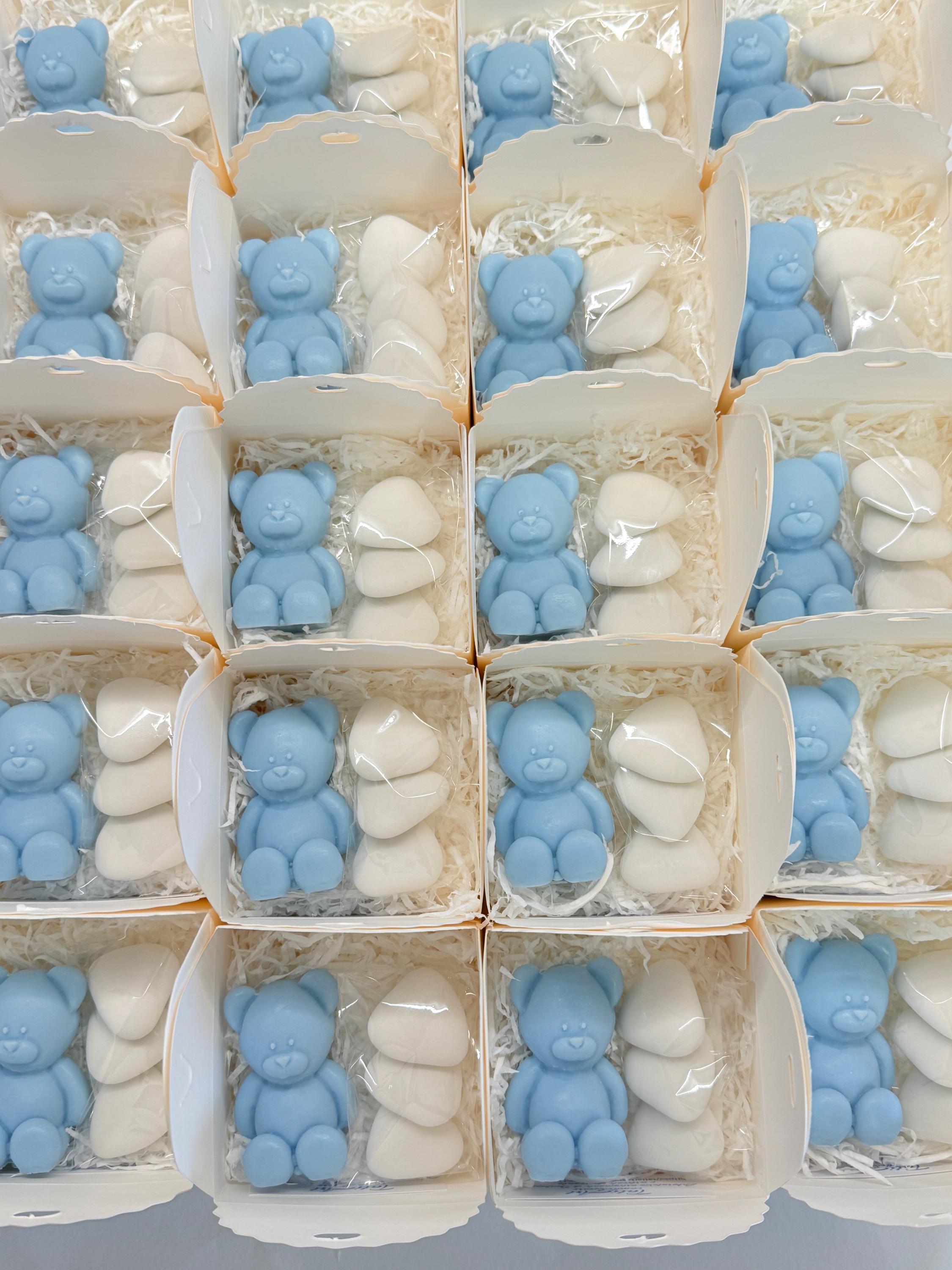 "BEAR" soap with box, confetti, and personalized tag