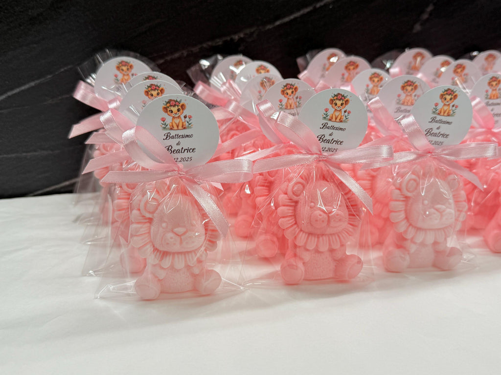 SAVON "LEONCINO" avec sachet transparent et étiquette personnalisée