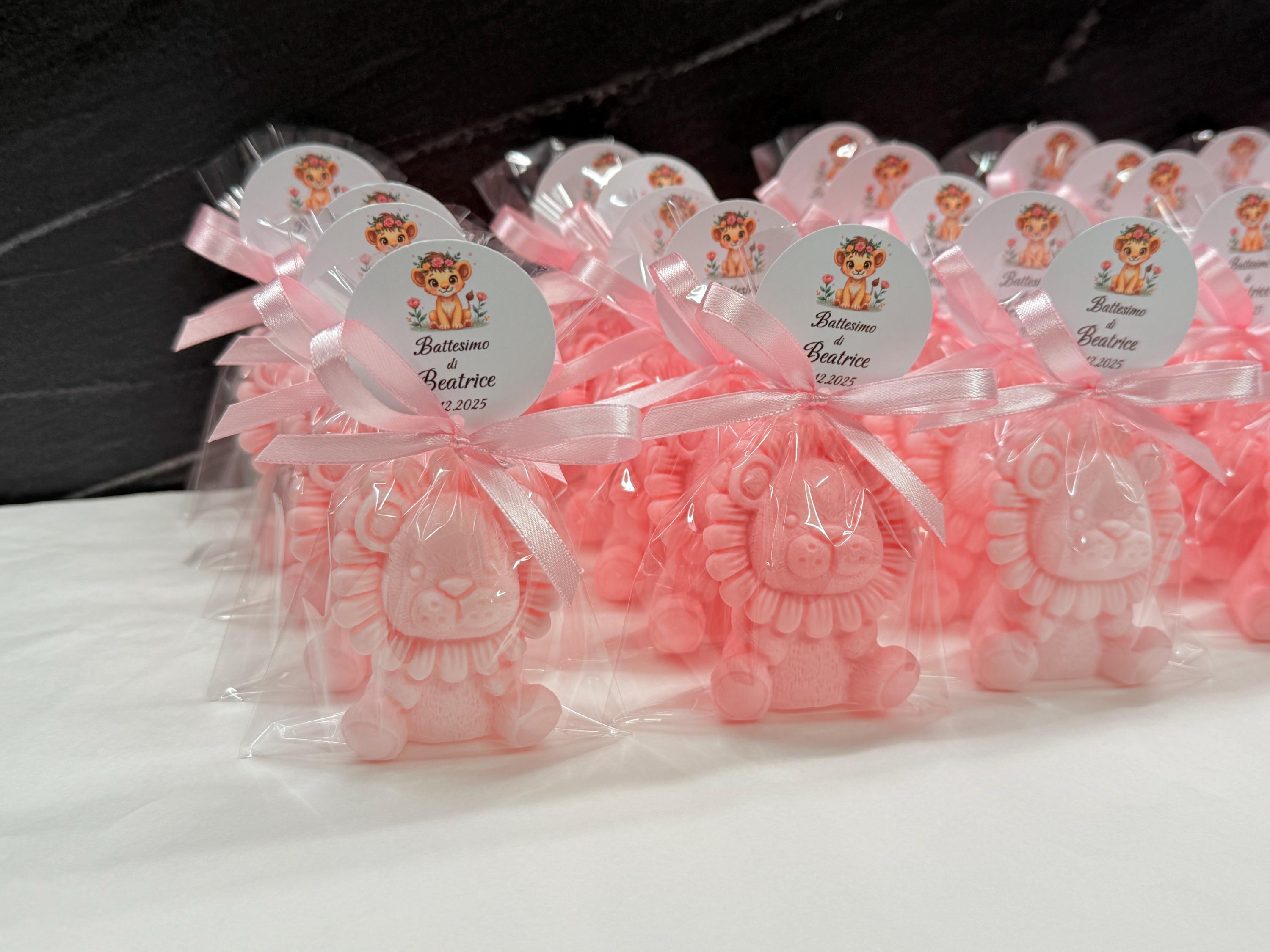 SAVON "LEONCINO" avec sachet transparent et étiquette personnalisée