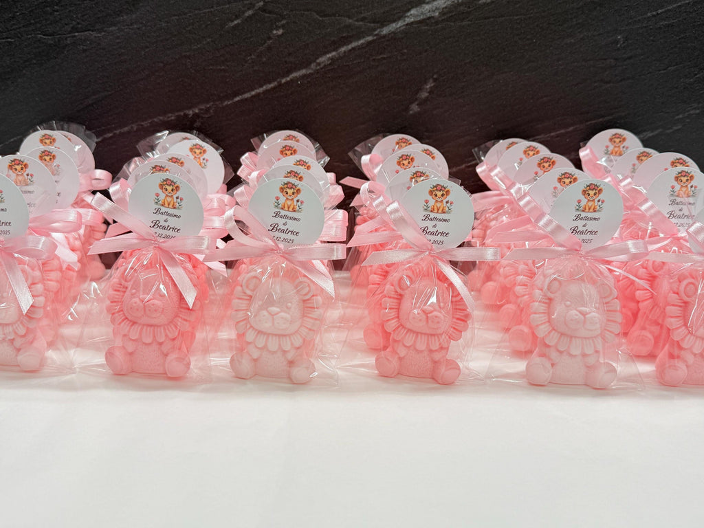 SAVON "LEONCINO" avec sachet transparent et étiquette personnalisée