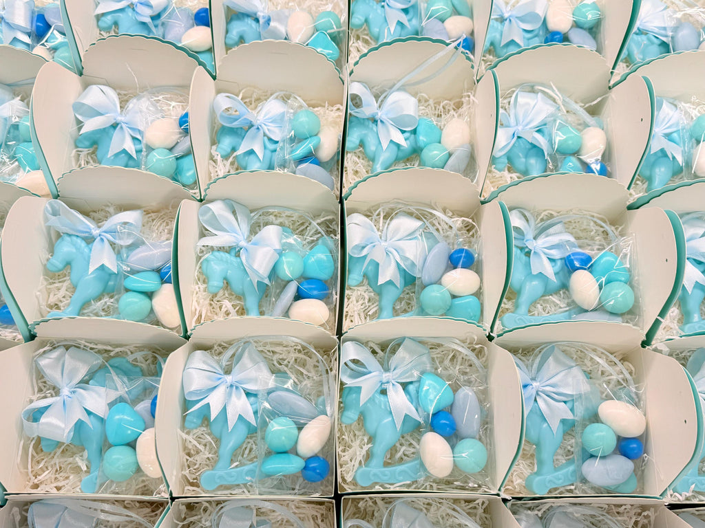 BONBONNIÈRES SAVON personnalisées Cheval à bascule /bonbonnières baptême/baby shower/naissance bébés/anniversaire enfants/Cheval à bascule/dragées