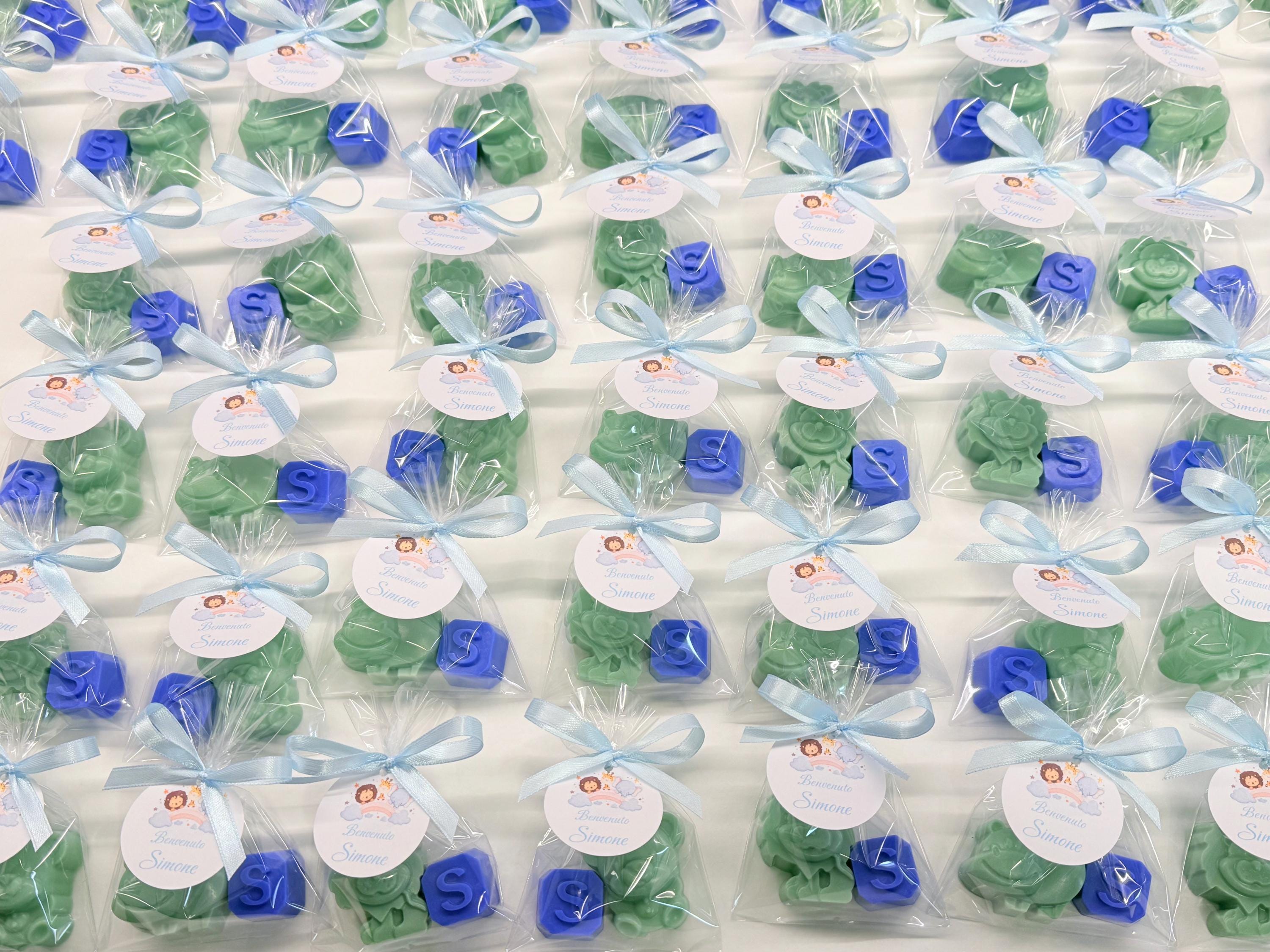 SAVON "PETITS ANIMAUX + LETTRE" avec sachet transparent et étiquette personnalisée