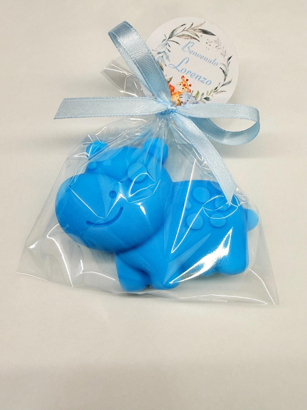 "SAFARI" SOAP MIX (7 different animals) with transparent bag and personalized tag