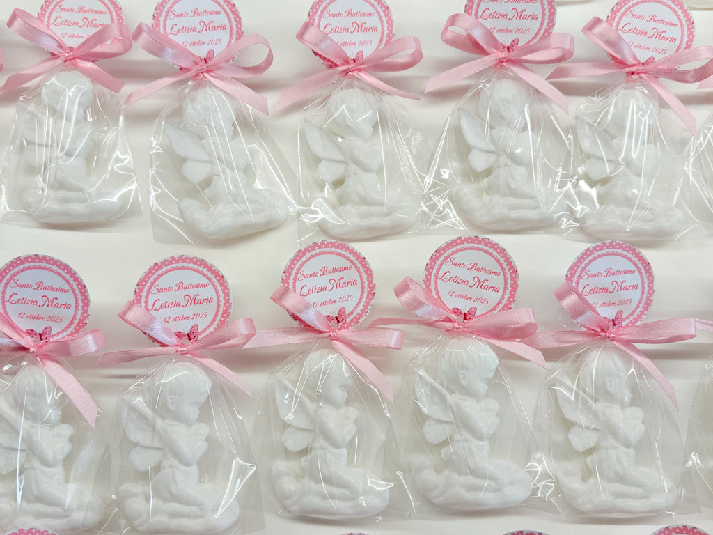 SAVON "ANGIOLETTO" avec sachet transparent et étiquette personnalisée