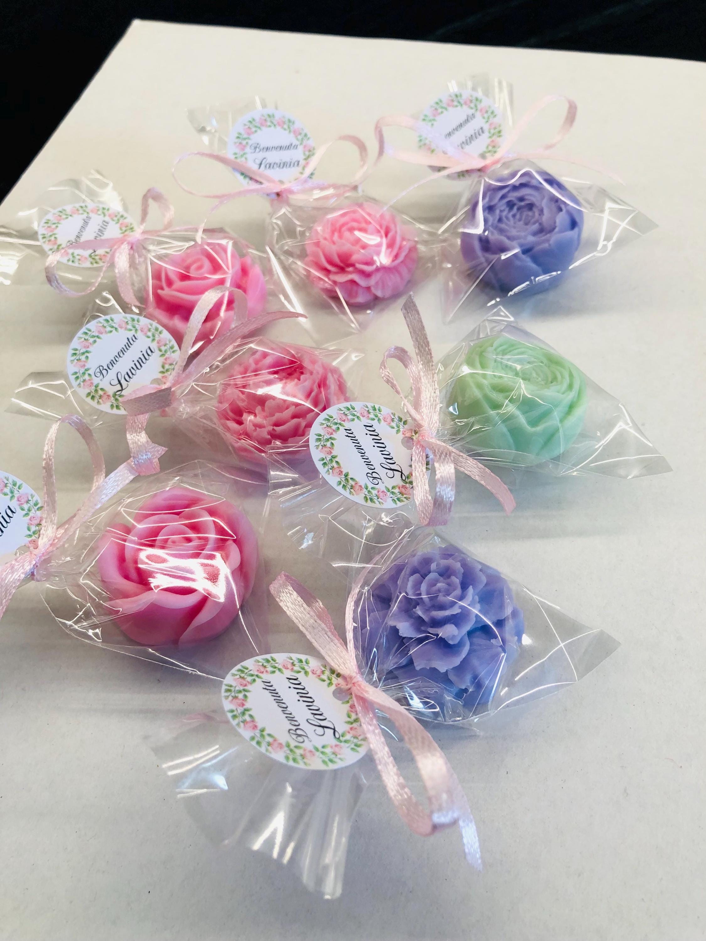 SAPONE MIX "PICCOLI FIORI" con sacchetto trasparente e tag personalizzato