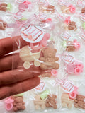 Mix of 3 mini BIRTH soaps with clear bag and personalized tag