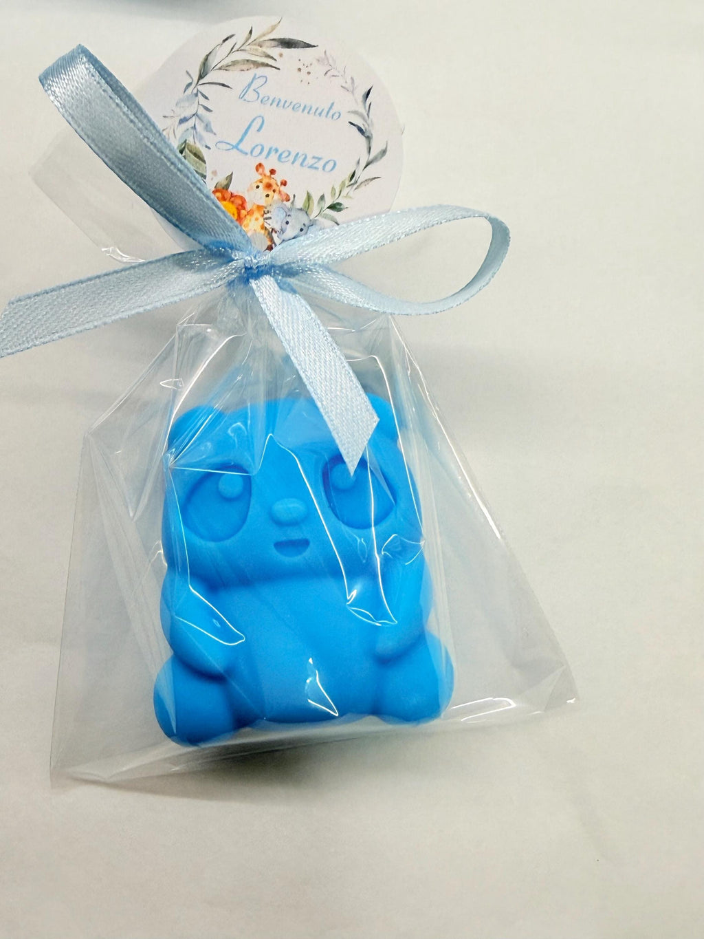 "SAFARI" SOAP MIX (7 different animals) with transparent bag and personalized tag