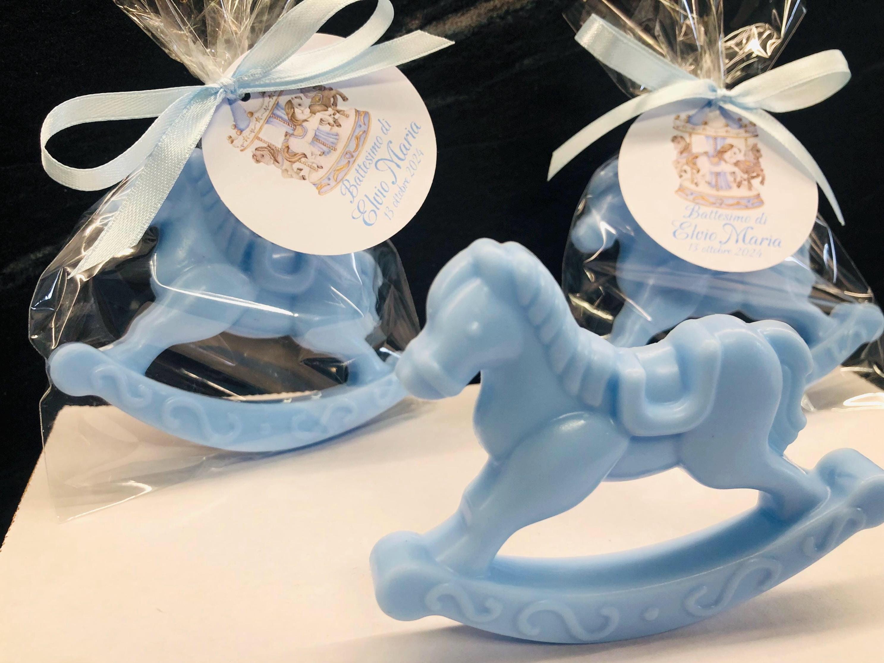 SAPONE "CAVALLO a DONDOLO" con sacchetto trasparente e tag personalizzato