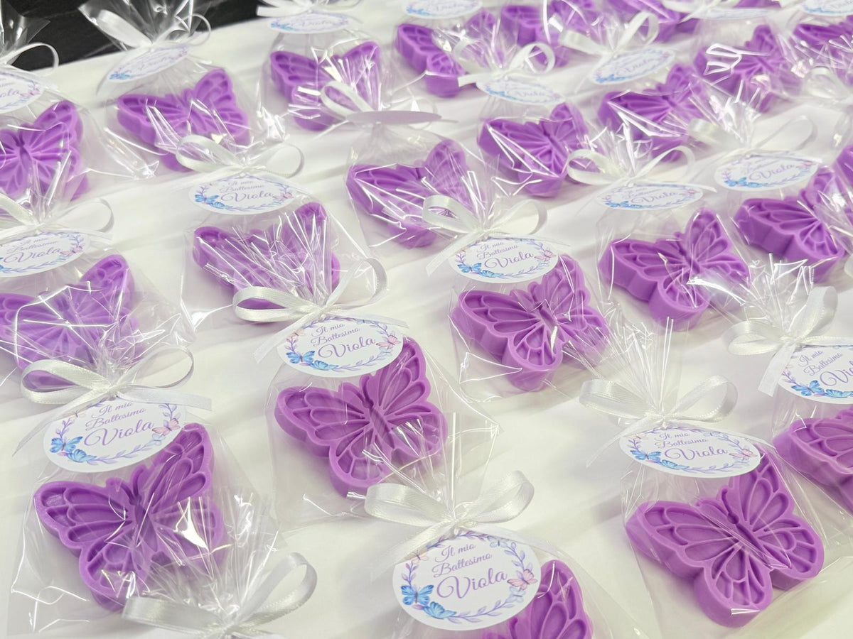 Sapone farfalla origami personalizzato – bomboniera per comunione, battesimo, nascita e laurea