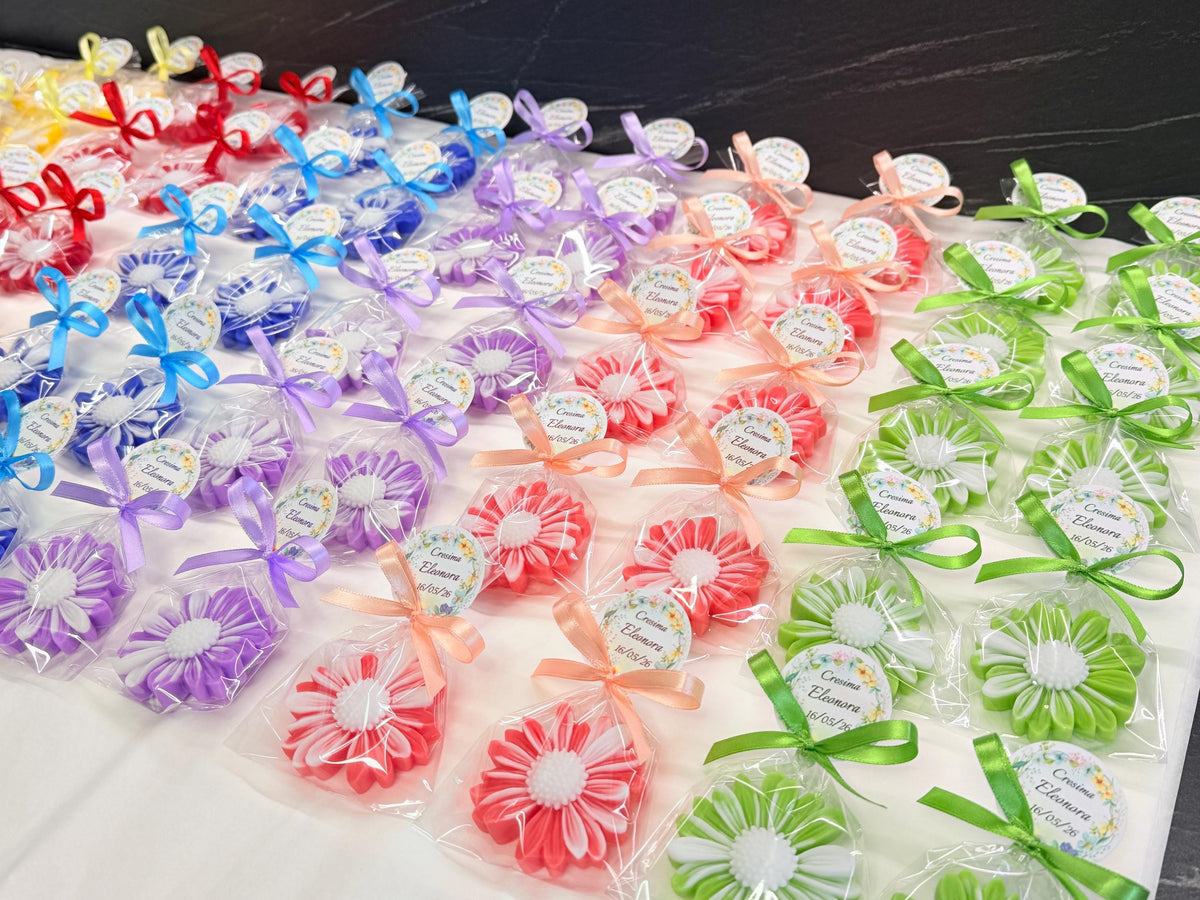 Sapone_margherita_personalizzato_sacchetto_trasparente_tag_battesimo_laurea