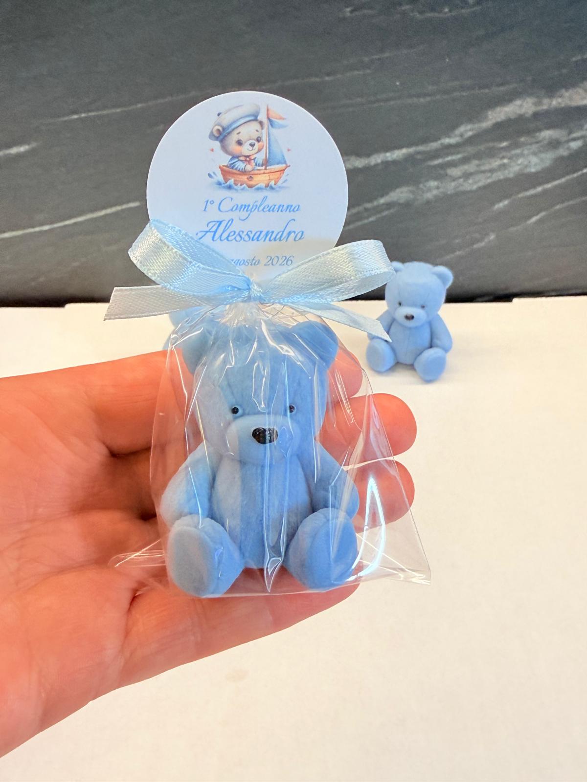 SAPONE "ORSETTO PELUCHE" con Sacchetto Trasparente e Tag Personalizzato