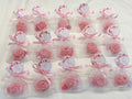 Sapone piccoli fiori bomboniera con sacchetto organza confetti cuoricino e tag personalizzato